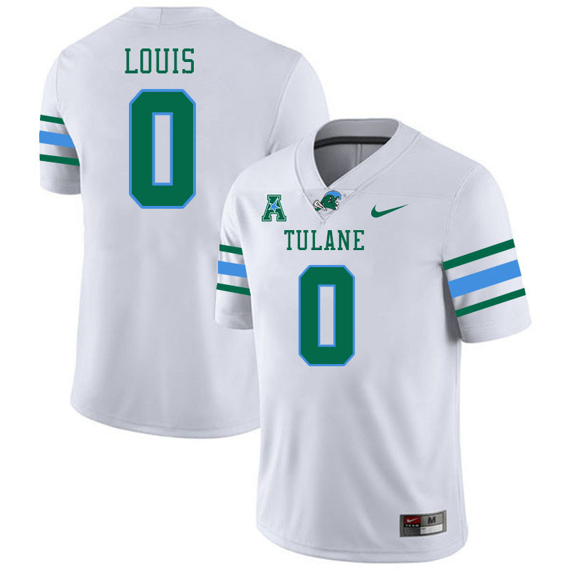 Tulane Green Wave #0 Shedro Louis College Football Jerseys Stitched Sale-White